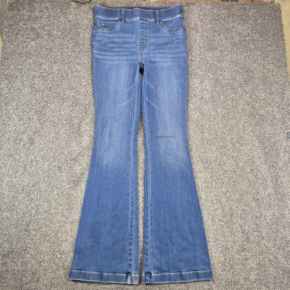 Spanx Flare Jeans Womens Medium Blue Denim Pull On Stretch SpanxShape